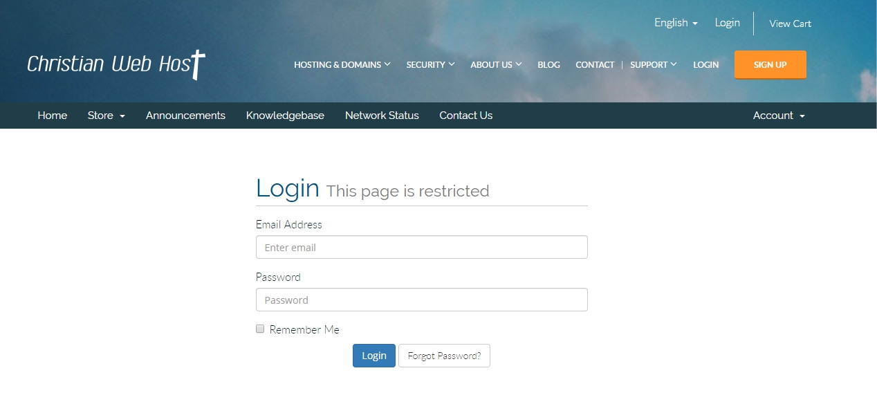 Christian Web Host Login