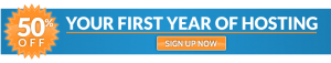 Half off first year of hosting