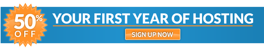 Half off first year of hosting