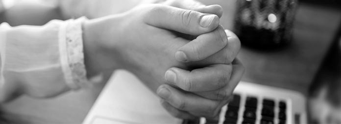 Hands in prayer position
