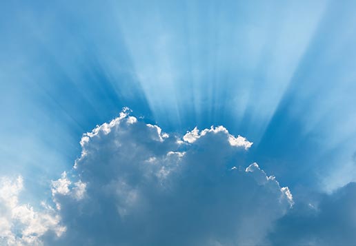 Clouds and light shining through