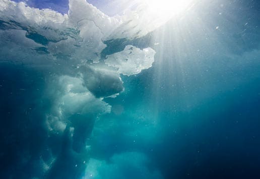 Underwater dark blue