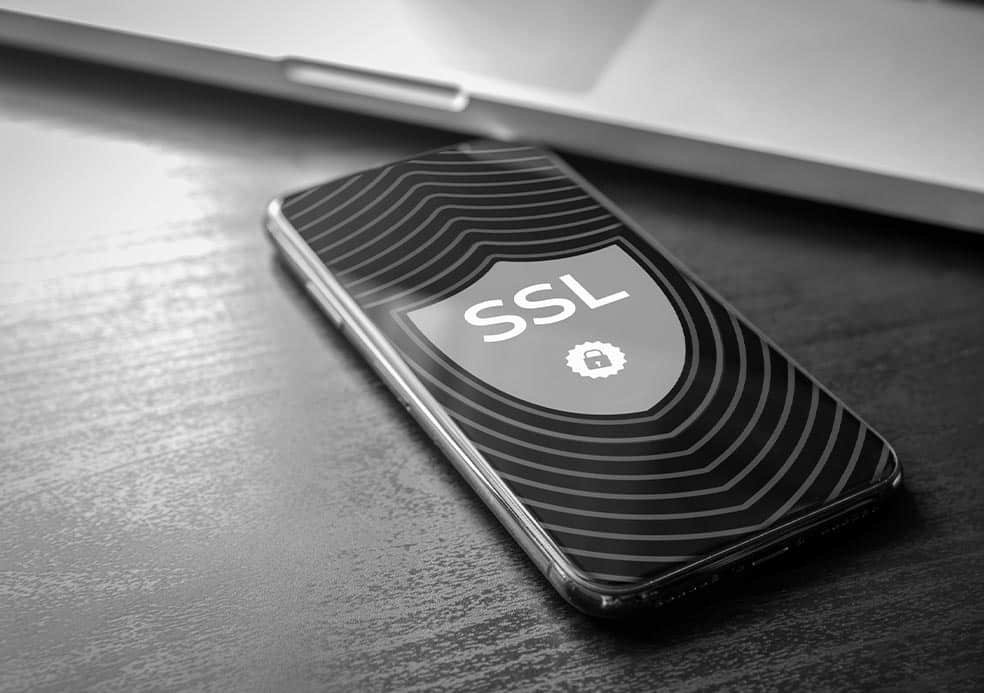 mobile phone with SSL logo on case