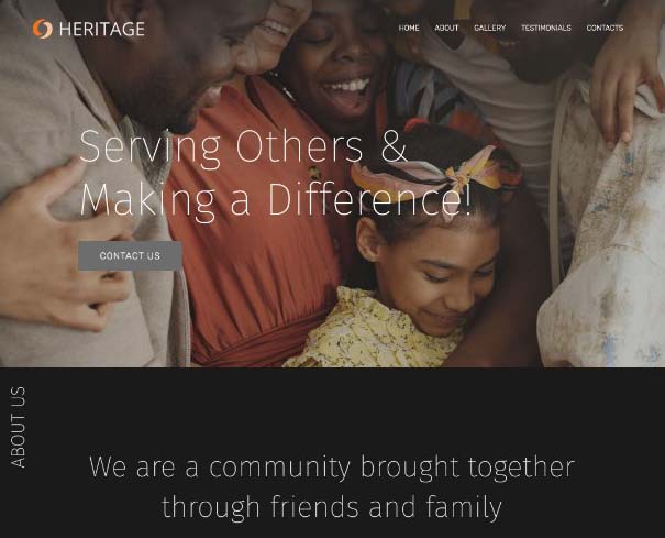 Desktop View of Website